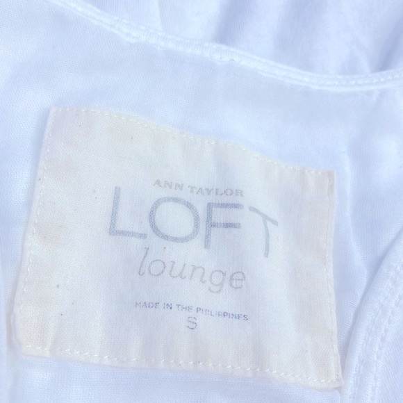 Ann Taylor Loft Lounge Open Front White Vest with Pockets Women's Size S ! - Picture 8 of 10